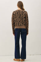 LEOPARD JACUARD CREWNECK SWEATER