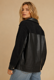 Kaya Faux Leather & Sherpa Shacket
