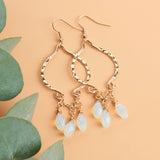 Acadia Iridescent Mint Glass Gold Chandelier Earrings