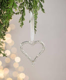 Clear Jewelled Heart Ornament