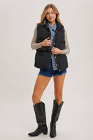 Claire Denim Layered Puffer Vest