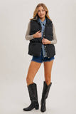 Claire Denim Layered Puffer Vest
