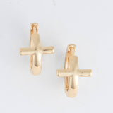 Cera Cross Hoop Earrings: Gold