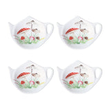 4-Piece Mushroom Melamine Tea Bag Holders