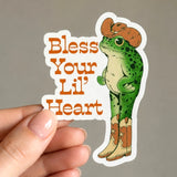 Bless Your Lil' Heart Southern Cowboy Frog Sticker