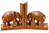 Vintage Elephant Wooden Bookends