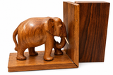 Vintage Elephant Wooden Bookends