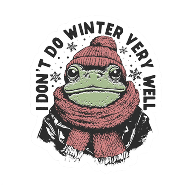 Winter Frog Vinyl Sticker