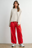Eva Tie Split-Hem Crewneck Sweater