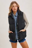 Claire Denim Layered Puffer Vest