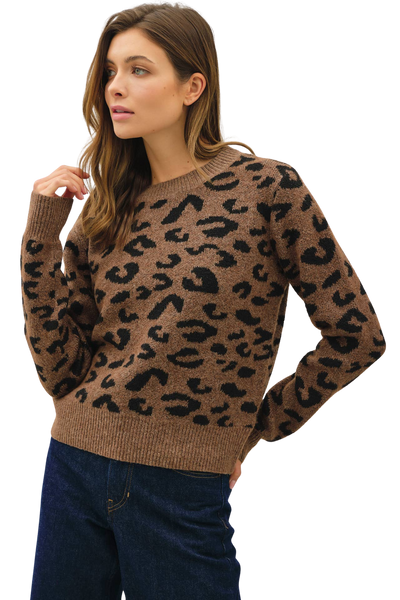 LEOPARD CREWNECK SWEATER