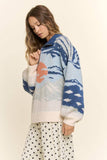 Scenic Mountain Landscape Half-Zip Sweater