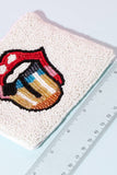 Colorful Tongue Out Lips Beaded Coin Purse