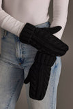 Black Cable Knit Design Mittens