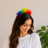 Rainbow feather headband