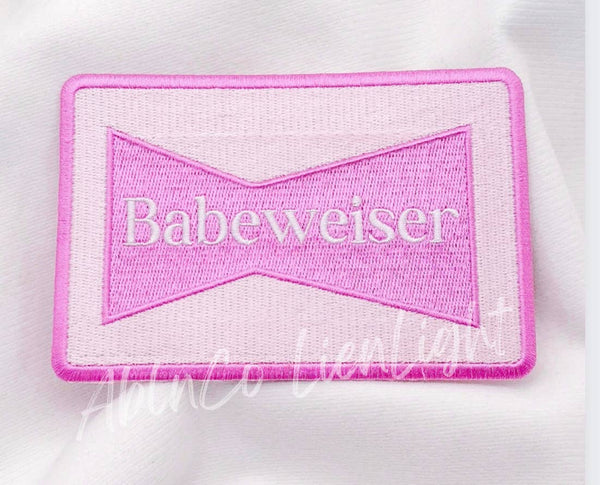 Babeweiser beer preppy pink patch