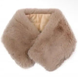 Faux Fur Neck Shawl for Silky Satin Neckerchief Cover: Black