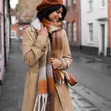 Brown Check Scarf
