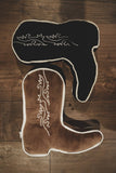 Cowgirl Boot Pillow: Black