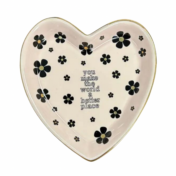 You Make The World... Heart Shaped Trinket Tray
