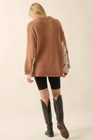 Courtney Smiley Face Contrast Stripe Panel Sweater