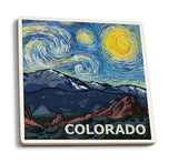 Ceramic Coaster Colorado, Starry Night