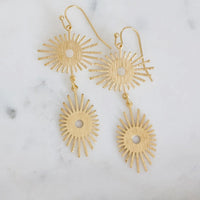 Brass Sunshine Earrings