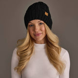 Black Cable Knit Design Beanie/Hat