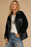 Kaya Faux Leather & Sherpa Shacket