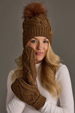 Brown Cable Knit Mittens