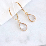 Quartz Hoop Earrings