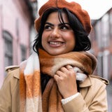 Brown Check Scarf