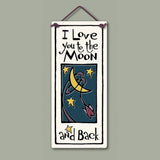 Moon and Back Ceramic Quote Tile Hand Glazed