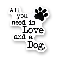 Love and a dog Sticker