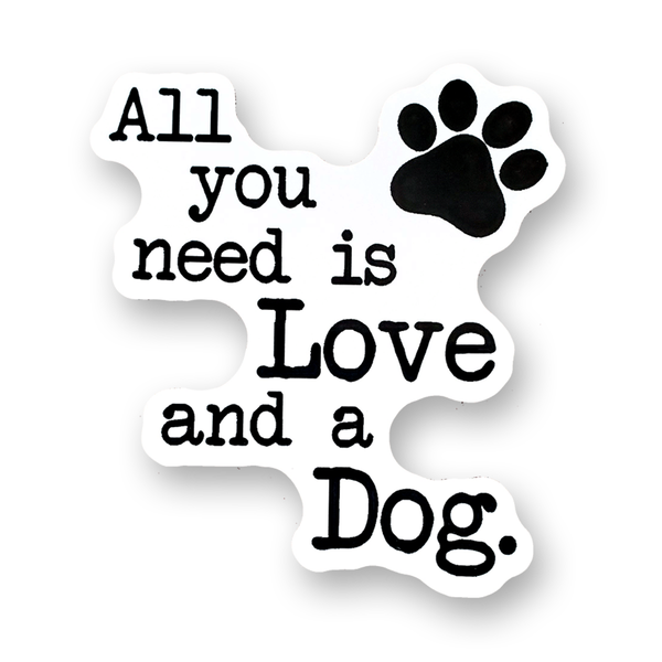 Love and a dog Sticker