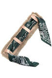 Faux Fur Neck Shawl for Silky Satin Neckerchief Cover: Black