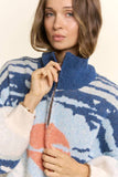 Scenic Mountain Landscape Half-Zip Sweater