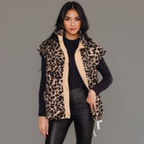 Keren Tan & Brown Leopard Fleece Vest