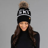 Black & White Ski Pom Hat