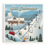 Ceramic Coaster Colorado, Retro Ski Resort