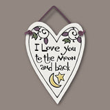 Love You to the Moon and Back Clay Mini Tile Hand Glazed