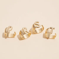Bubble Design Initial Gold Plated Rings