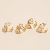 Bubble Design Initial Gold Plated Rings