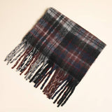 Burgundy and Grey Tartan Scarf