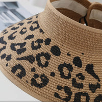 Skyler Leopard Print Foldable Straw Hat