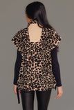 Keren Tan & Brown Leopard Fleece Vest