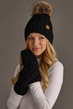 Black Cable Knit Design Mittens