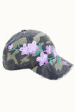 Floral Embroidered & Bejeweled Hat