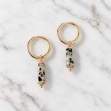 Dalmatian Jasper Hoop Earrings