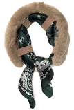 Faux Fur Neck Shawl for Silky Satin Neckerchief Cover: Black